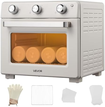 VEVOR Sublimation Oven Machine, 26 Qt, Fits 40oz Tumblers, with 50 Shrink Films, 1 Tape and 2 Heat Gloves, 360° Turbo Convection for Sublimation Blank Tumblers, Mugs, Bowls, Off-White