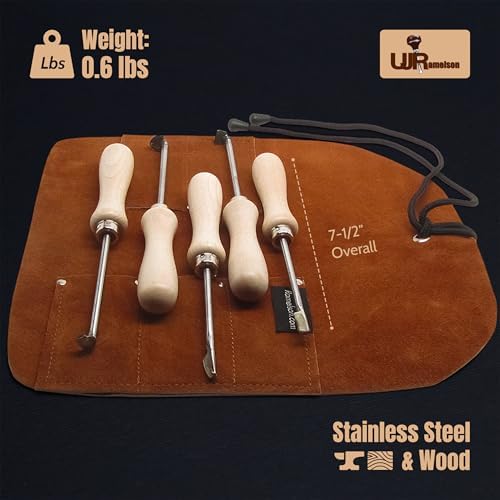 UJ Ramelson Royal Arms Gun Stock Inletting Chisel Set, 5 Piece Set