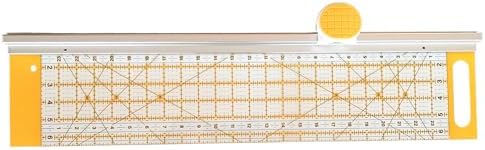 24"L x 6"W Rotary Cutter and Ruler Combo with 2Pcs Extra Blades, Fabric Cutter with Ergonomic Handle for Easy Fabric Cutting