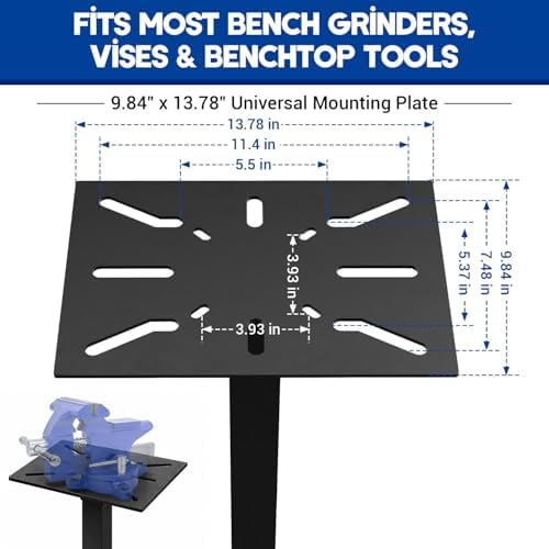 Grinder Stand Pedestal with GD-40F Leveling Casters, Vise Stand Base