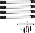 12" Magnetic Tool Holder Strip, 4 Pieces Silver Metal Tool Organizer Rack with Stainless Steel Surface, Magnet Bar for Garage Workshop, Easy To Install with Mounting Screws