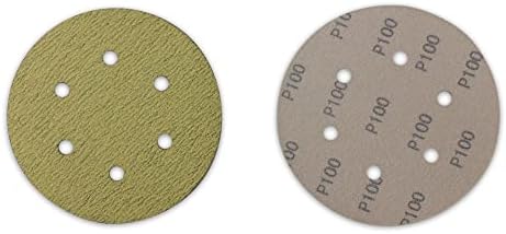 BHA 6" 6 Hole Hook & Loop Sanding Discs for DA Sander, 150 Grit - 100 Pack