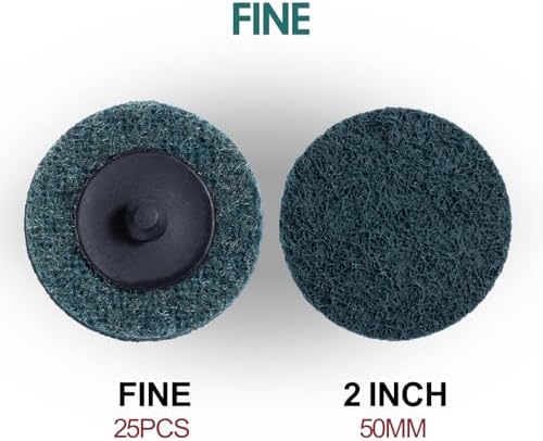 25 PCS Sanding Discs 2 Inch Quick Change Disc with 1/4" Shank Holder Snap-On Grinding Disc for Die Grinder Sanding Disc Fine Surface Conditioning Discs for Burr Finish Rust Paint Removal
