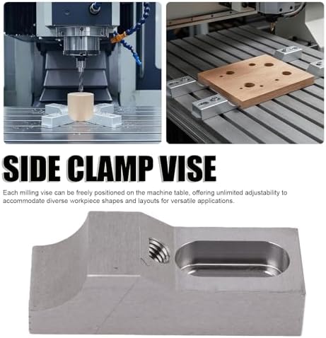 LICAEVEY 2PCS Side Clamp Vise, S136H Mold Steel Hardened Low Toe Clamps, 60kN M8 Arc Jaw Workholding for Milling CNC Machine