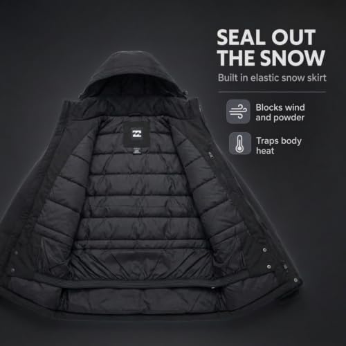 Billabong Ski Jacket Men - Waterproof Shell, Hooded Warm Winter Snow Coat