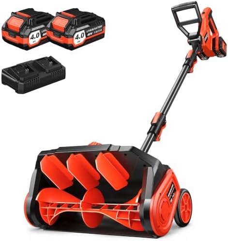 Cordless Electric Snow Shovel, 40V Snow Blower, 17'' Width