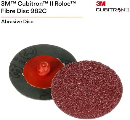 3M Cubitron II Roloc Fibre Disc, 982C, 60+, TR, Red, 2 in, Die R200P