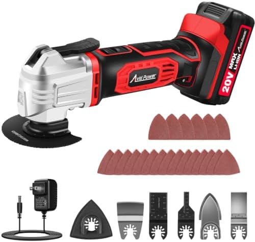 AVID POWER Cordless Oscillating Tool 20V Battery Powered Oscillating Multitool with 2.8° Oscillation Angle, Variable Speed Oscillating Saw w/ 28 Pcs Accessories for Scraping/Cutting & Sanding