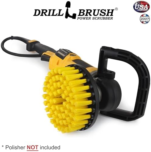 7in Boat Brush Variable Speed Polisher Attachment - Medium Yellow Bristles