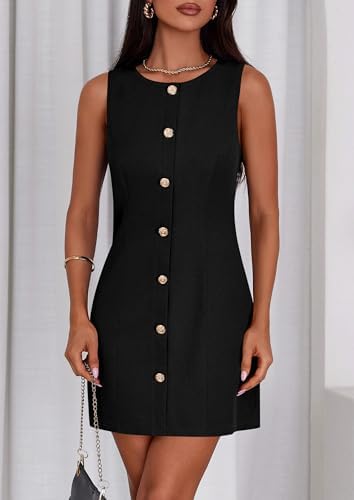 PRETTYGARDEN Women Business Casual Cocktail Work Short Dress