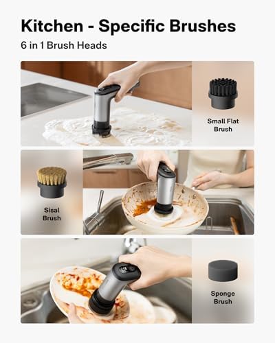 HOTO 9 Pcs Replacement Pads and HOTO Grip™ Cordless Electric Spin Scrubber