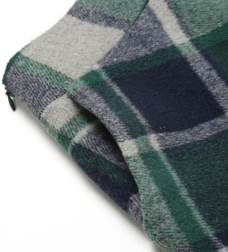 IDEALSANXUN Womens Plaid Wool Skirts Elastic Waist A-Line Pleated Tartan Long Skirts