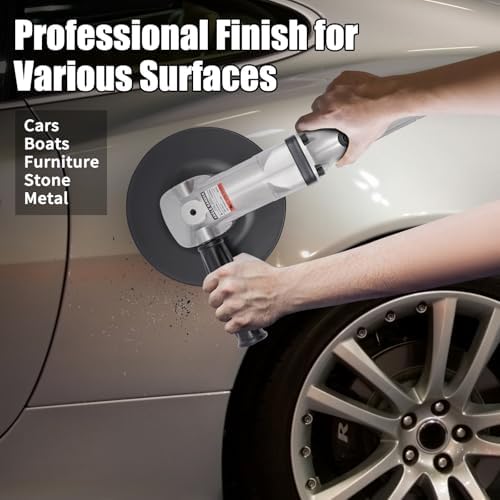 7 In Pneumatic Angle Sander, Polishing Machine Air Angle Floor Stones Grinder, 4500RPM Heavy Duty Air Sander for Floors Stones Cars Ships Motorcycles