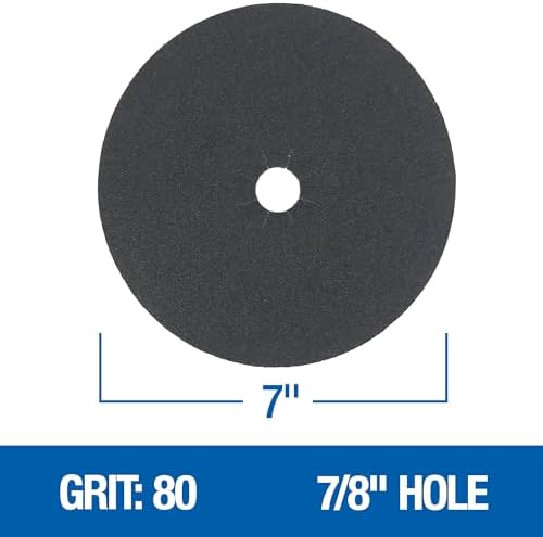 Mercer Industries 408080 Silicon Carbide Floor Sanding Edger Discs, 7" x 7/8" Hole, Grit 80F (50 pack)