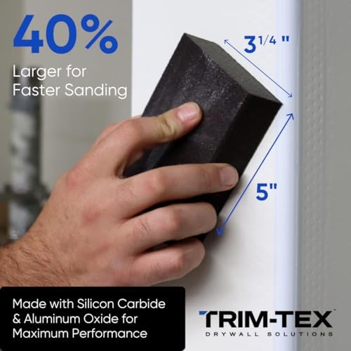 24 Pack Trim-Tex Dual Angle Sanding Block, Medium/Fine Grit | 40% Larger, Prevents Gouging & Scuffing for Flawless Finish | Model #885 | Family-Owned, USA-Made