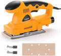 Hoteche 180W Sheet Sander, 187x90mm Aluminum Base, 12000RPM, with Dust Collection Tube & Accessories for Woodworking