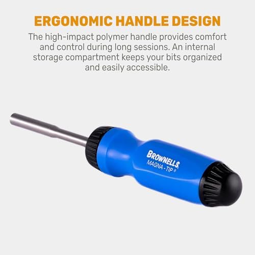 Brownells Magna-Tip Gunsmithing Ratcheting Magnetic Screwdriver and Bit Set, Gunsmith Tools, Made in the USA, Screw Driver 430108677