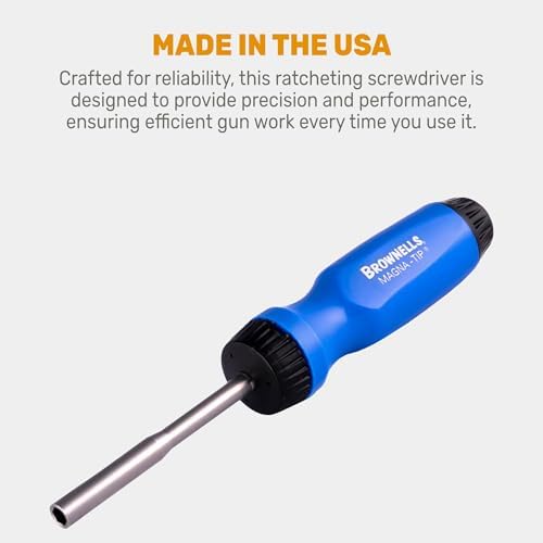 Brownells Magna-Tip Gunsmithing Ratcheting Magnetic Screwdriver and Bit Set, Gunsmith Tools, Made in the USA, Screw Driver 430108677