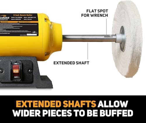 Woodskil 8" 3/4HP Benchtop Buffer Polisher,4.8A,3600RPM