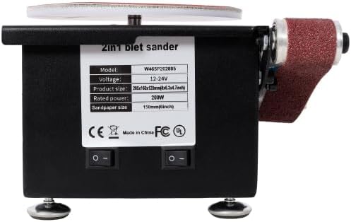 Mini Belt Disc Sander 2 in 1,Bench Grinder Small Spindle Sander Machine for Wood Metal Stone Diy Grinding,Adjustable Speed Electric Sander