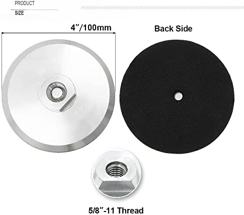 SHDIATOOL 4 Inch Backer Pad or Backing pad of Aluminum Body with 5/8-Inch-11 Thread for Diamond Pads(2-Pack)