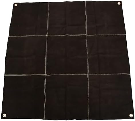 Leather Welding Blanket 3.3x3.3 ft Heat Resistant Spark Shield Black