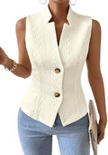 Mina Self Women's Sleeveless Sweater Vest,Knit Stretchy Dressy Casual Top