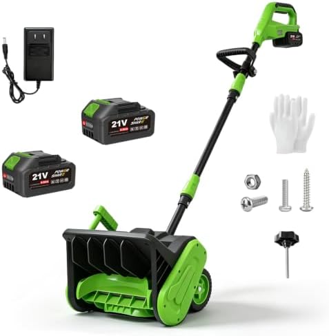 ALSO GO 21V Electric Snow Shovel Cordless, 13 Inch with 2 X 4.0ah Batteries