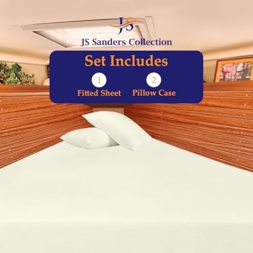 JS Sanders XL V Berth Boat Sheet 3 Pcs 600 TC Egyptian Cotton,Ivory
