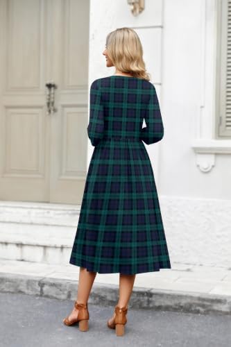 Zeagoo 3/4 Sleeve Women's Dress Casual Aline Summer Fall Midi Long Dresses