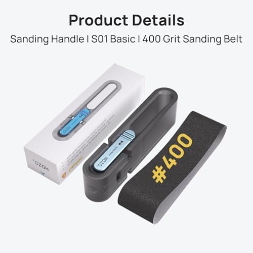 HOZO NeoBlock Sanding Block with Standard Head – Smooths 3D Print Layer Lines, For Flat Surfaces & Small Curves, 5s Quick-Swap Design for Heads & Sandpapers, Includes 1 Pcs 400 Grit Belt