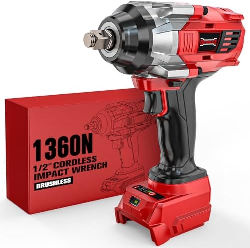 DIYtoolifz Cordless Impact Wrench 1/2” Compatible with Milwaukee 18v Battery(Bare Tool), 1000FT-LBS High Torque Impact Driver, Electric Impact Gun with LED Light, Variable Speeds, 4-Speed Control