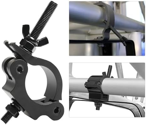 Black Clamps for Lights Stage Lighting Accessories（2pack), Lighting O Clamps, Quick Release Truss Clamp, 40mm-52mm Half Coupler Mounting Bracket, Stage Light Clamp