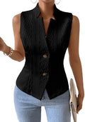 Mina Self Women's Sleeveless Sweater Vest,Knit Stretchy Dressy Casual Top