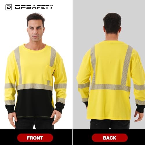 FR Shirts for Men, 6oz Hi Vis Flame Resistant Welding Shirt