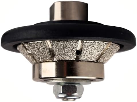 Raizi 3/8 inch Demi Bullnose Half Bullnose Diamond Hand Profile Wheel Router Bits 45 Degree Bevel Edge for Granite Concrete Marble Countertop Edge (E10)
