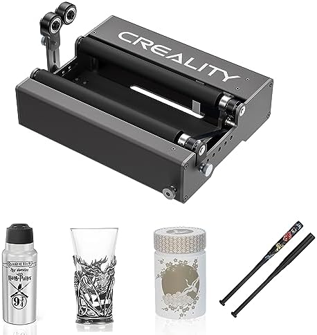 Creality Official Laser Rotary Roller, 360° Laser Engraver Y-axis Rotary Module for Engraving Cylindrical Objects, 7 Adjustment Diameters 5mm to 120mm, Compatible with Creality Falcon/Falcon2 Engraver