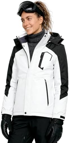 wantdo Women's Ski Jacket Waterproof Warm Fleece Lined Winter Snow Coat