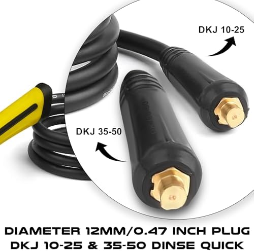 SSimder Electrode Holder, Leads & Ground Clamp Set, Dinse 10-25 35-50