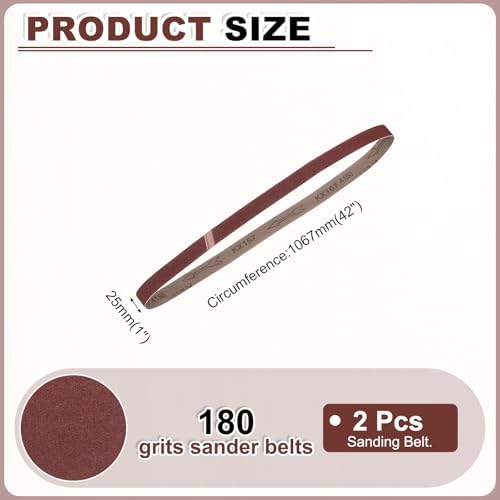 HARFINGTON 1 x 42 Inch Sanding Belts, 2 Pcs 180 Grits Aluminum Oxide