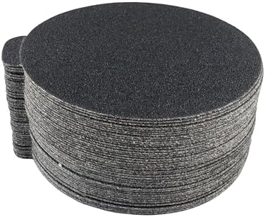 Starcke 5 inch Sanding Discs Round Sand Paper Discs 120 Grit, 25 Pack Black Silicon Carbide Sanding Disc, Adhesive PSA Tab Orbital Sander Pads for Wood, Glass, Metal, Concrete & Composites, Wet & Dry
