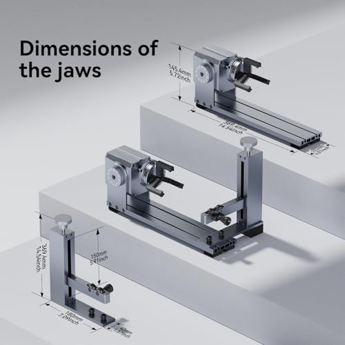 Longer Rotary Roller Series,Rotary Chuck for RAY5/B1/Nano,Other Frame Engraving Machines(Must with 12Pcs Risers),Y-Axis Rotary for Engraving Cylindrical Objects,Glasses,Tumblers,Size 369 * 80 * 145mm