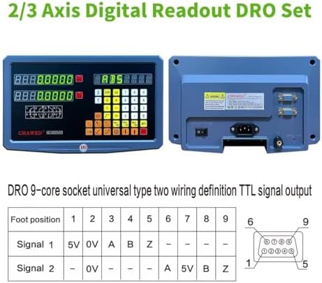 DRO Digital Readout 2 Axis Screen DRO Readout Display Linear Scale for Bridgeport/Knee Mill Milling Machine Lathe Machine Tools (SDS-2MS)