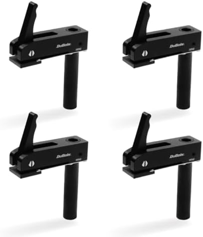 DuBois 51057-P2 MFT Style Hold Down Hold Fast Clamps Woodworking Set, 3/4" (19mm) Bench Dog Hole, Aluminum Quick Clamp and Release, 4 PK