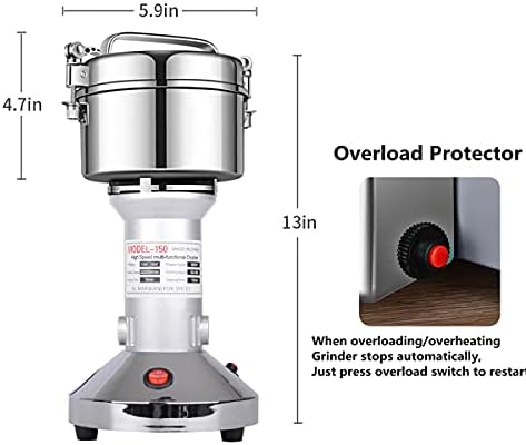 Grain Mill 150g High Speed Food Electric Stainless Steel Grinder Mill Seeds Flour Nut Pill Wheat Corn Herbs Spices & Seasonings Grinder Dry Grain Powder Machine
