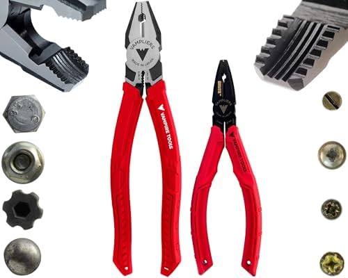 VAMPLIERS 2-PC Screw Extractor Pliers Set 8" Linesman + 6.25" Black Oxide