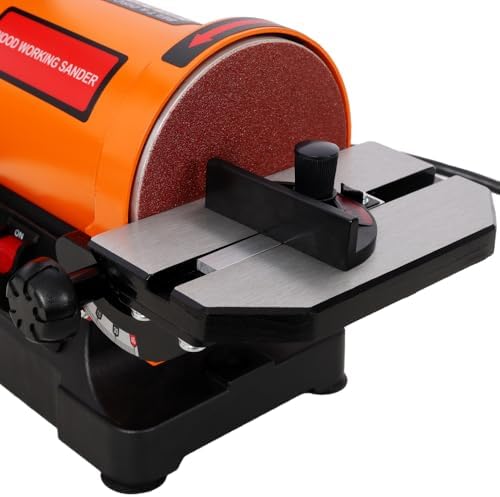 1x30 Inch Bench Belt Sander with 5 Inch Disc, Benchtop Belt & Disc Sander with 0-45° Tilt Cast Aluminum Worktable, Quick-Release Belt Change, Miter Gauge & Dual Dust Ports for Woodworking