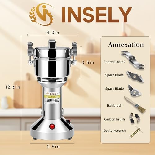 Grain Mill 150g,flour mill grinder for home,Electric Stainless Steel Grain Grinder for Wheat,Spices,coffee,Corn and Other Dry Food Grinders for Kitchen