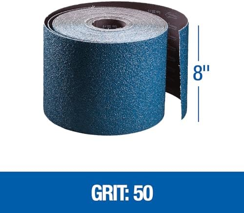 Mercer Industries 402050 Zirconia Cloth Floor Sanding Roll, 8" x 25 yd, Grit 50X