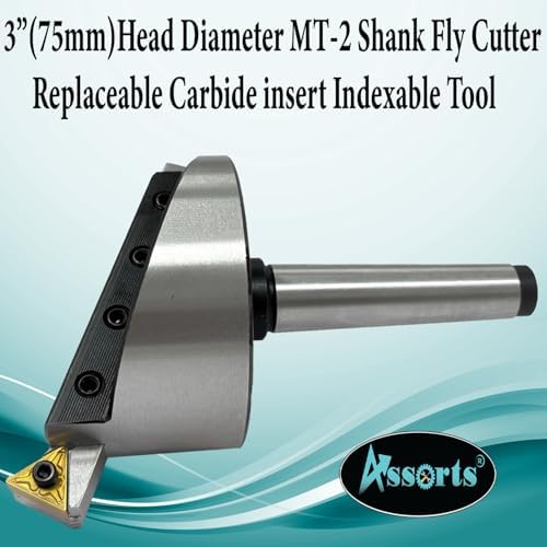 3-Inch Fly Cutter with 75 mm Head Diameter for Milling and Lathe Machines, Indexable Flycutter with Replaceable Carbide Insert for Precision Metalworking Applications and Smooth Cutting Output
